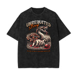 Camiseta de algodón con gráfico de serpiente lavada