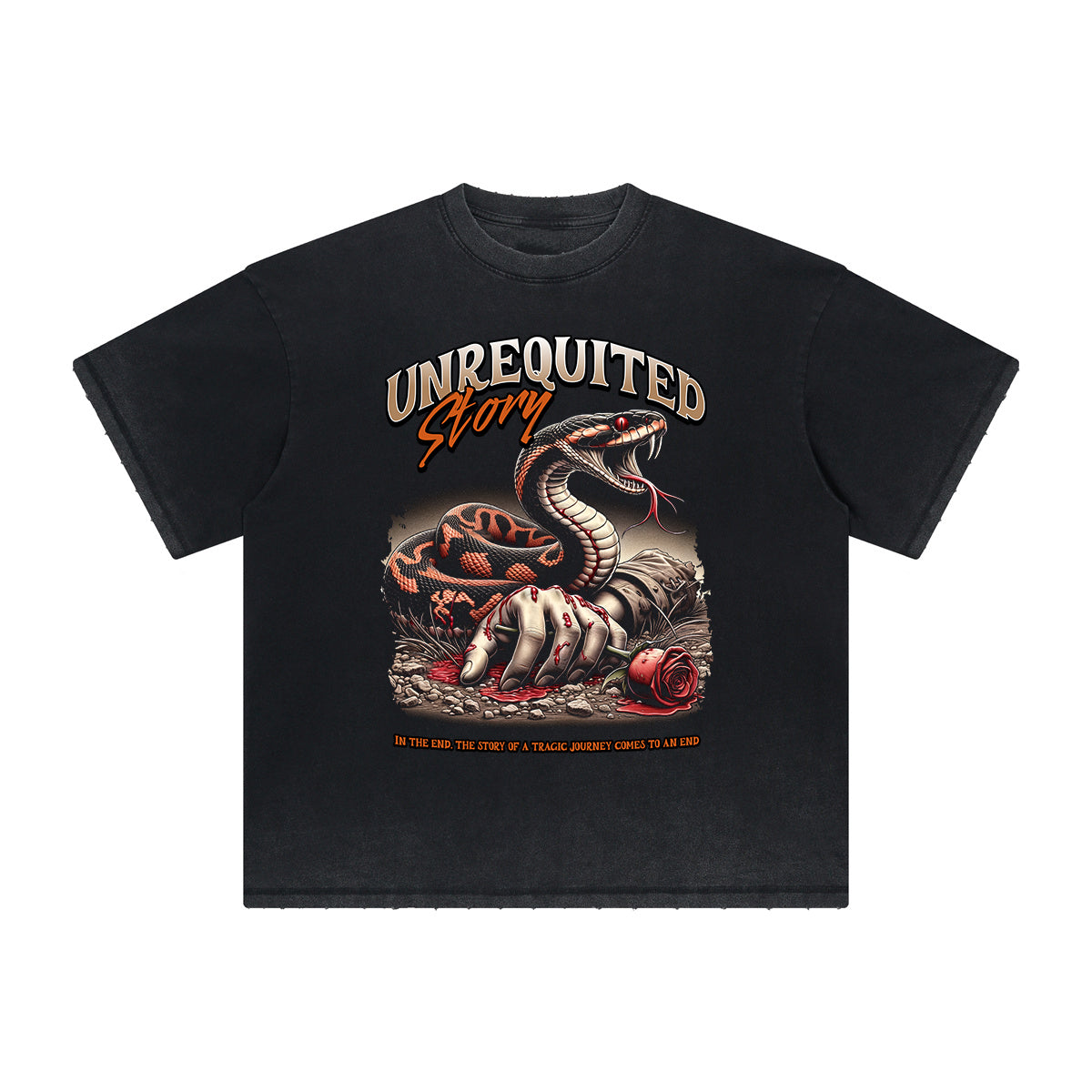 Vintage Frayed Snake Pattern Tee