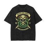 Camiseta de algodón con gráfico de serpiente lavada