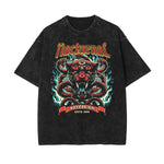 Camiseta de algodón con gráfico de serpiente lavada