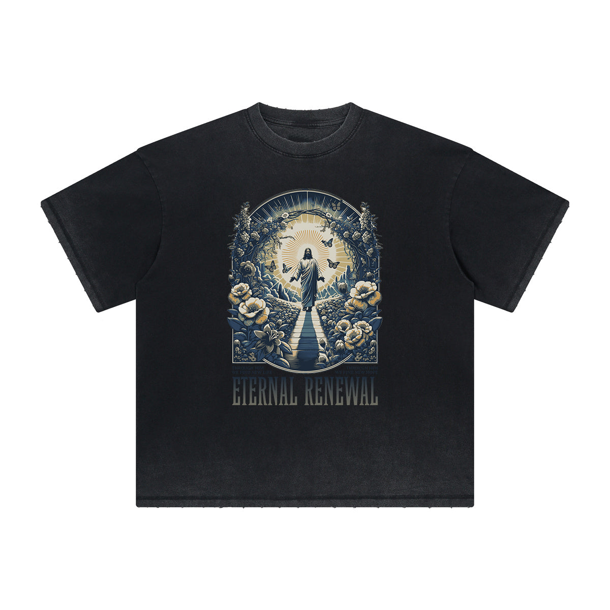 Thick Faded Jesus Graphic T Shirt