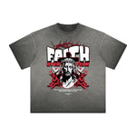 Vintage Frayed Jesus Pattern Tee