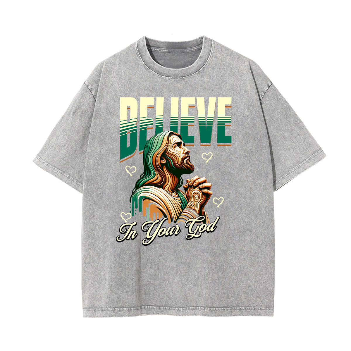 Washed Jesus Graphic Cotton Tee