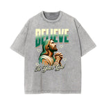 Washed Jesus Graphic Cotton Tee