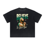 Thick Faded Jesus Graphic T Shirt