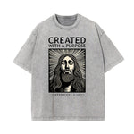 Washed Jesus Graphic Cotton Tee