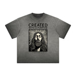Vintage Frayed Jesus Pattern Tee