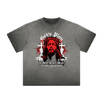 Vintage Frayed Jesus Pattern Tee