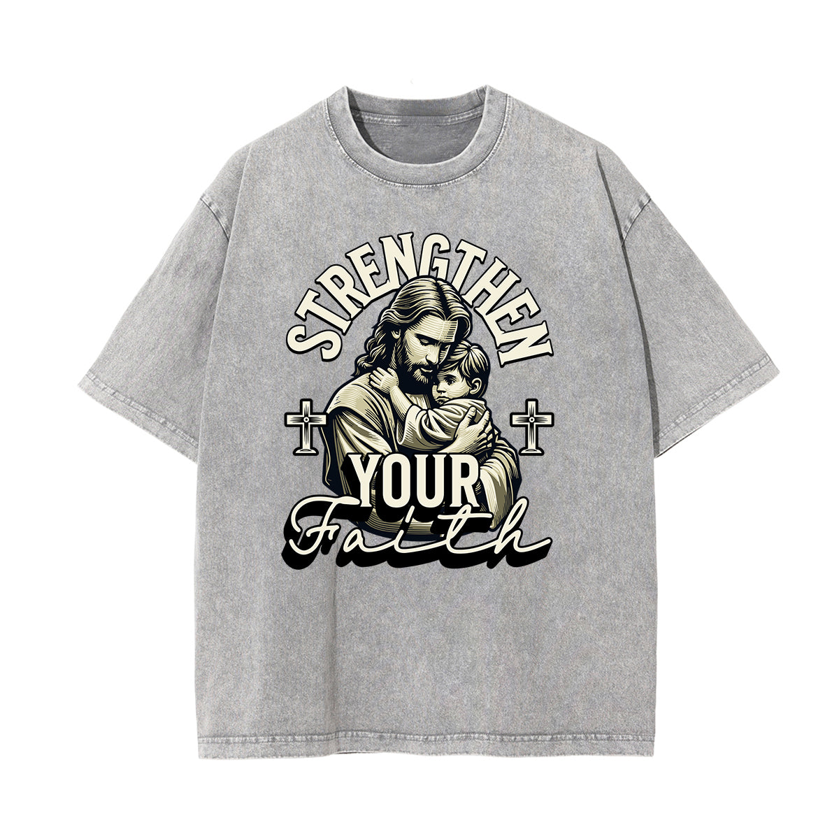 Washed Jesus Graphic Cotton Tee