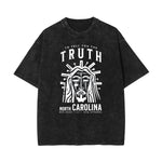 Camiseta con estampado de Jesús lavado a la piedra