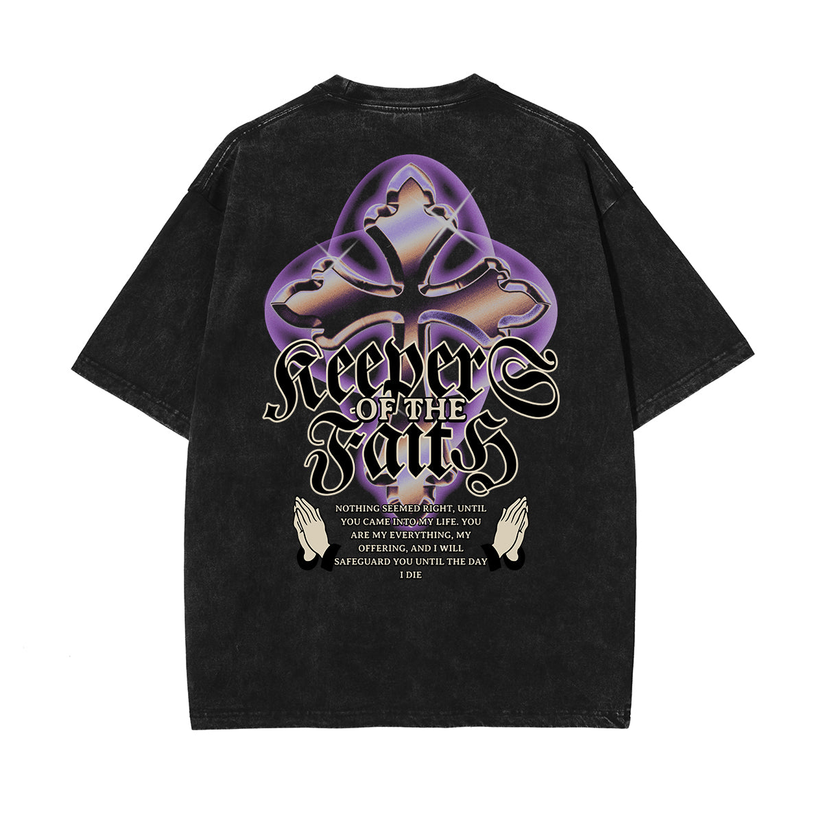 Camiseta con estampado de Jesús lavado a la piedra