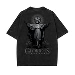 Camiseta con estampado de Jesús lavado a la piedra