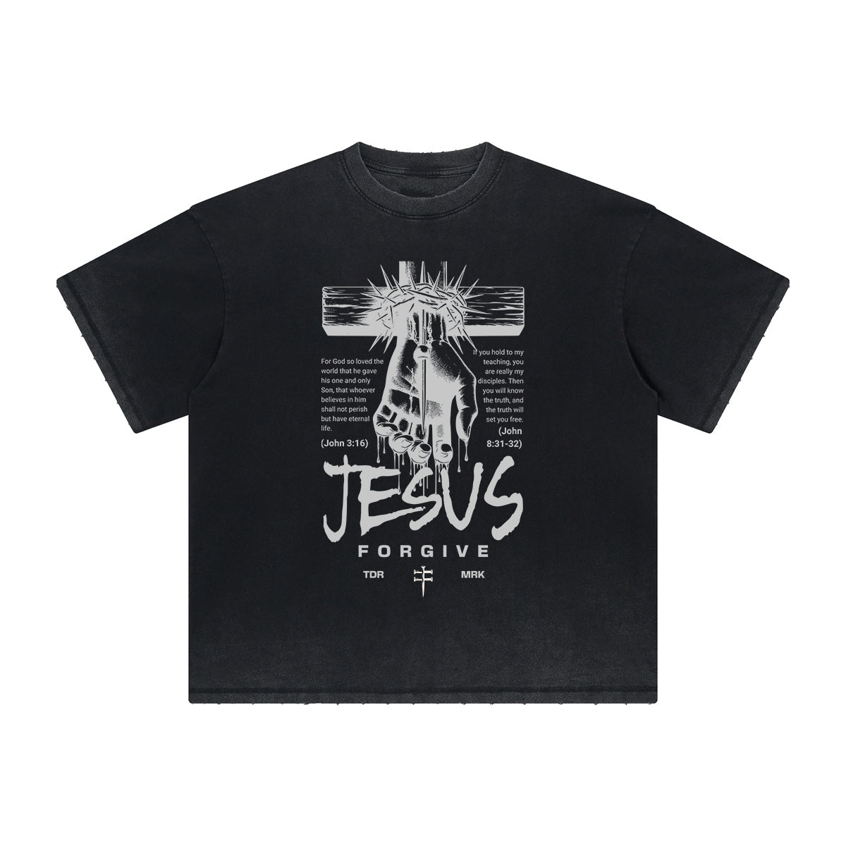 Thick Faded Jesus Graphic T Shirt