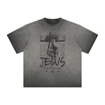 Vintage Frayed Jesus Pattern Tee