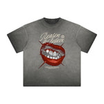 Thick Faded Red Lips Graphic T Shirt