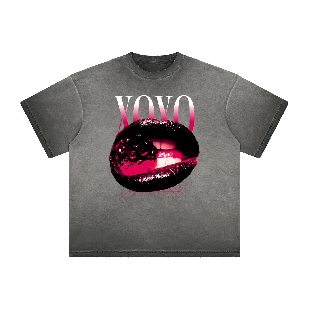 Thick Faded Red Lips Graphic T Shirt