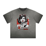 Thick Faded Red Lips Graphic T Shirt
