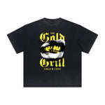 Vintage Frayed Red Lips Pattern Tee