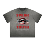 Thick Faded Red Lips Graphic T Shirt