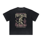 Thick Faded Cat Graphic T Shirt