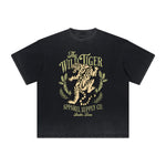 Thick Faded Tiger Graphic T Shirt