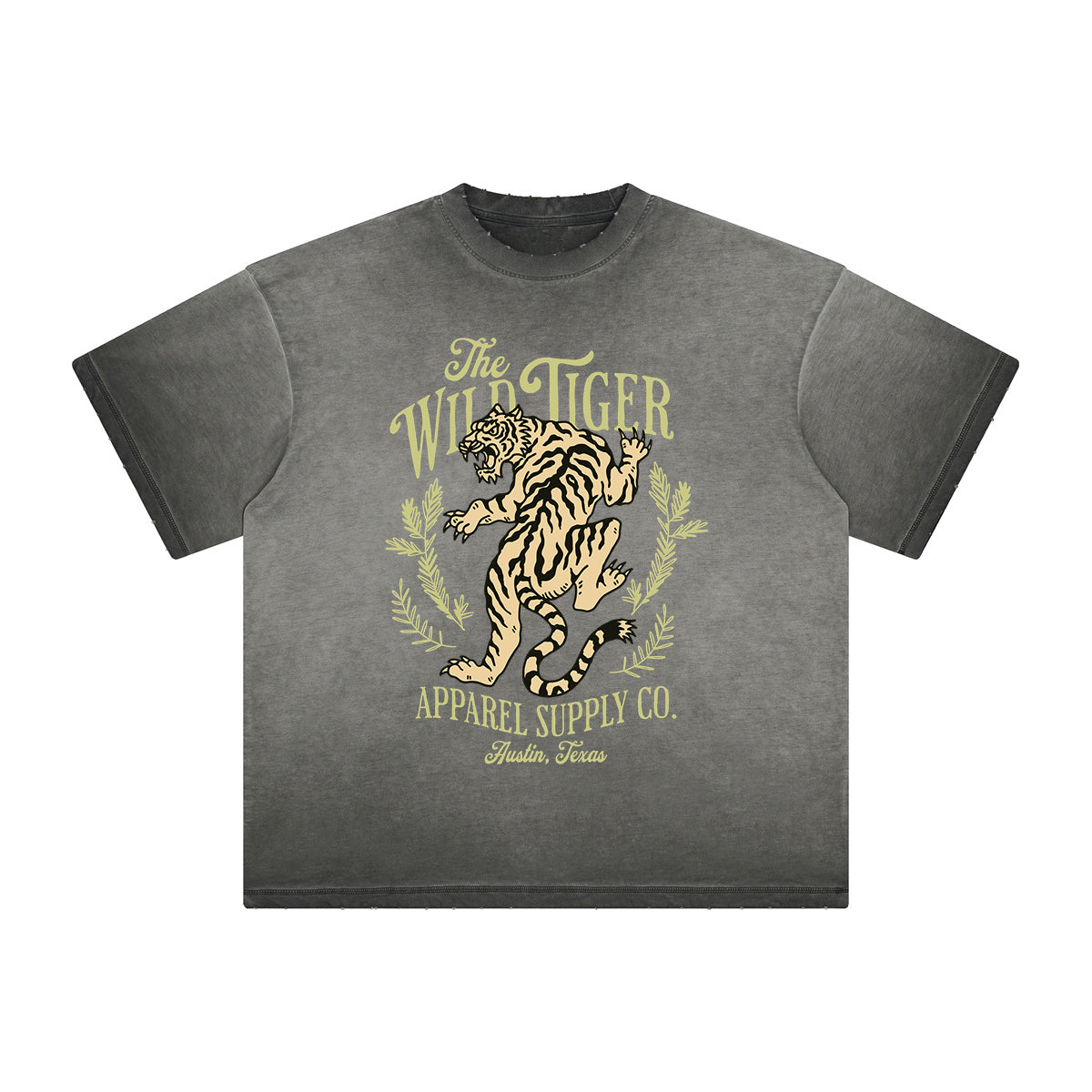 Vintage Frayed Tiger Pattern Tee