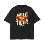 Stone Wash Tiger Pattern T Shirt