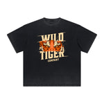 Thick Faded Tiger Graphic T Shirt