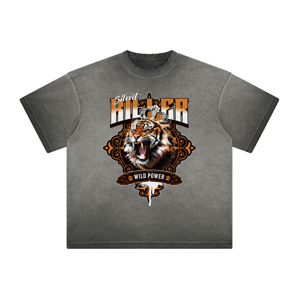 Vintage Frayed Tiger Pattern Tee