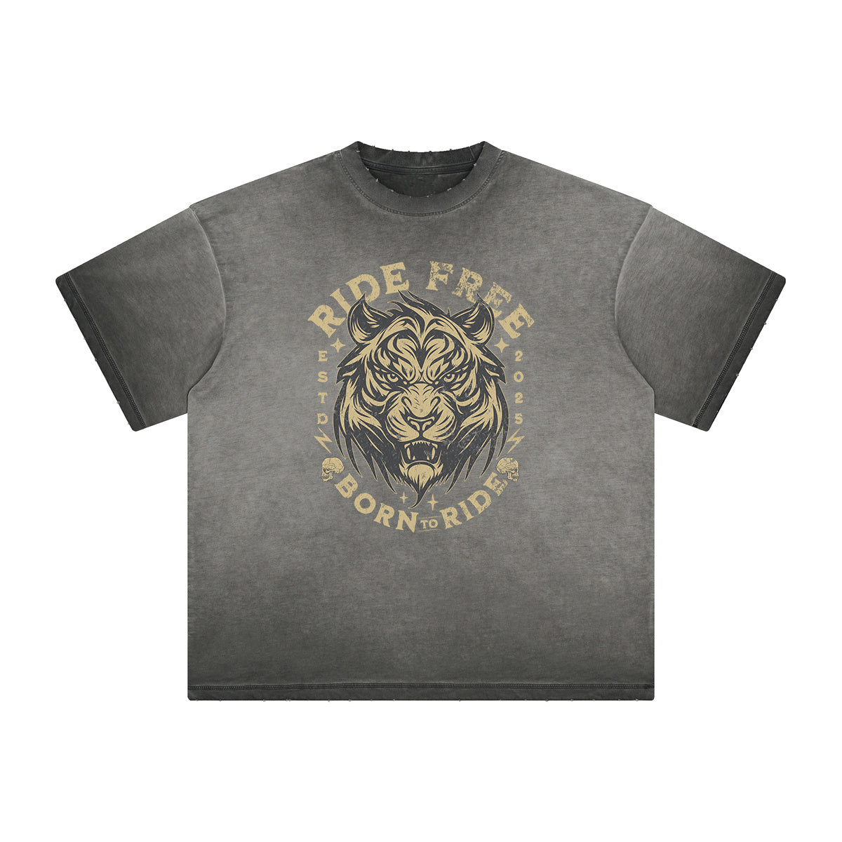 Vintage Frayed Tiger Pattern Tee