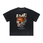 Thick Faded Tiger Graphic T Shirt