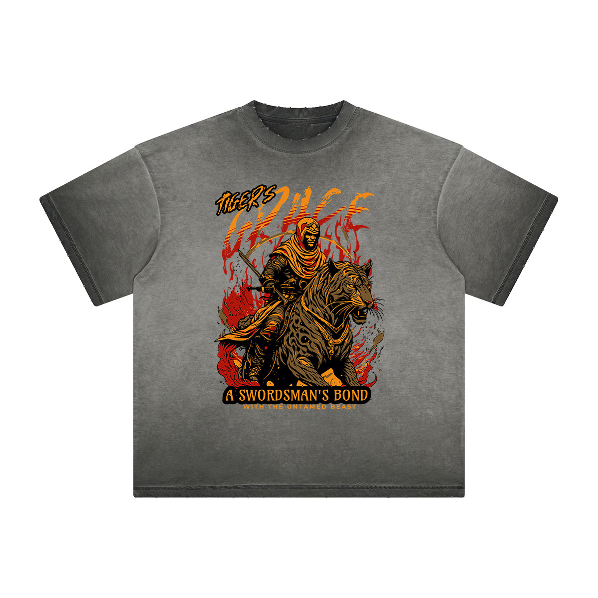 Vintage Frayed Tiger Pattern Tee