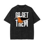 Stone Wash Tiger Pattern T Shirt