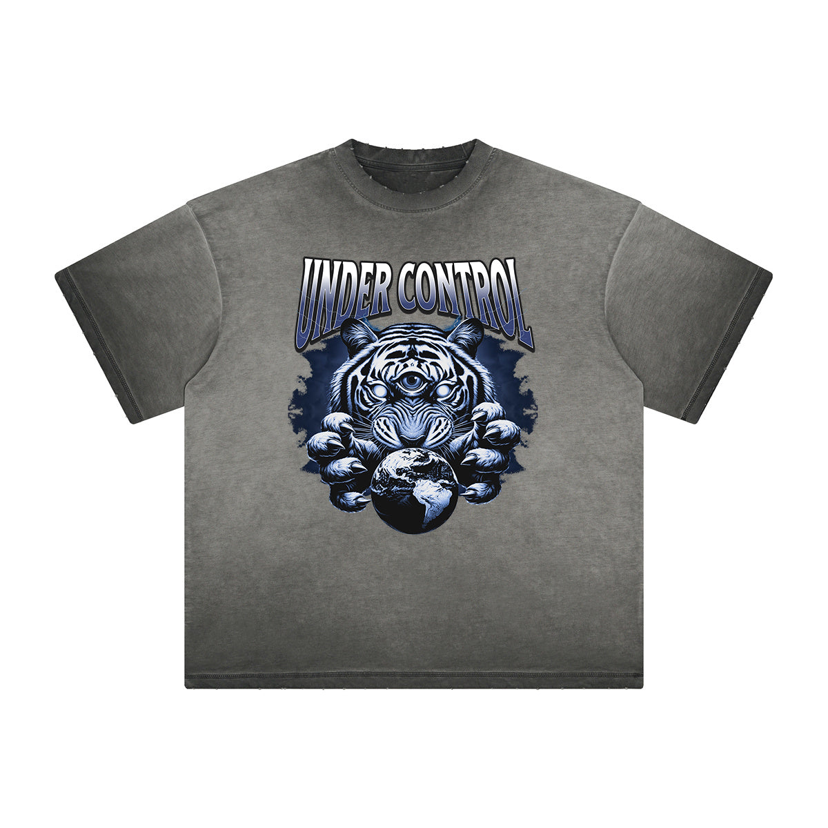 Vintage Frayed Tiger Pattern Tee