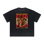Thick Faded Tiger Graphic T Shirt