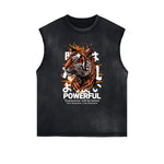 Camiseta sin mangas con estampado de tigre desgastado