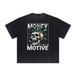 Vintage Frayed Skull & Money Pattern Tee