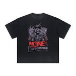 Vintage Frayed Skull & Money Pattern Tee