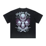 Vintage Frayed Skull & Money Pattern Tee