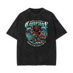 Stone Wash Holiday Pattern T Shirt