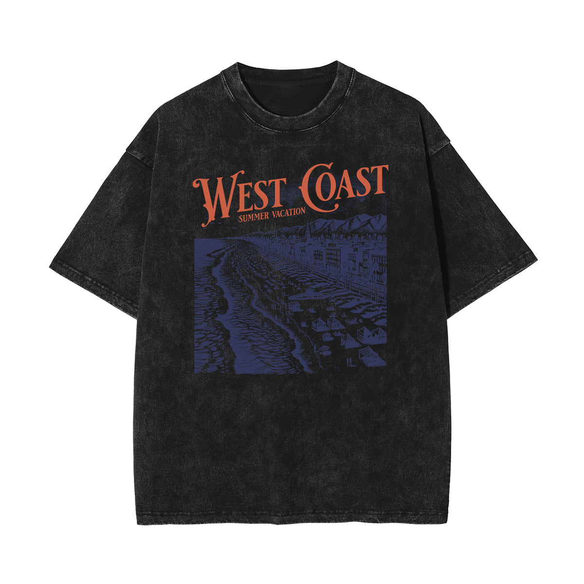 Stone Wash Holiday Pattern T Shirt