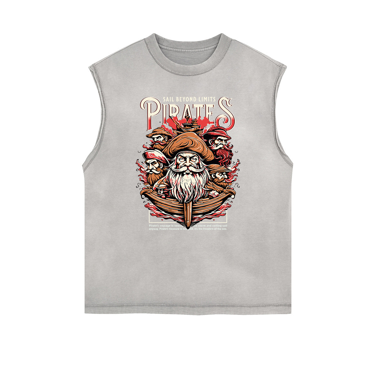 Camiseta sin mangas con gráfico navideño y bordes deshilachados