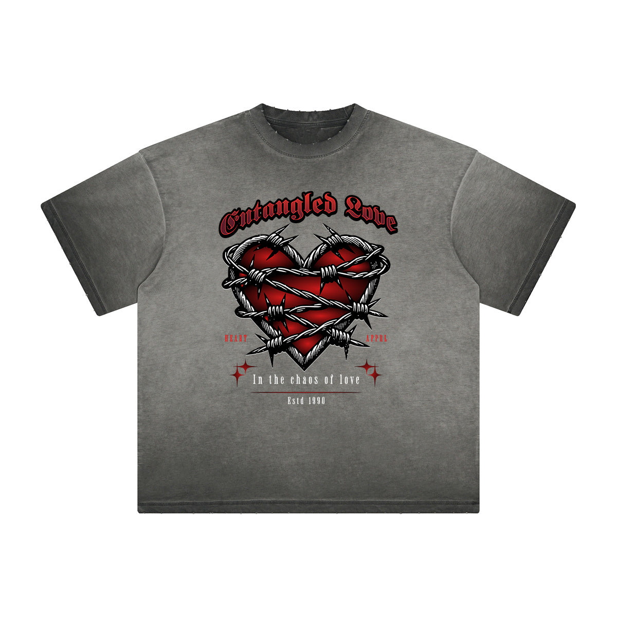 Vintage Frayed Gothic Pattern Tee