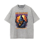 Stone Wash Gothic Pattern T Shirt