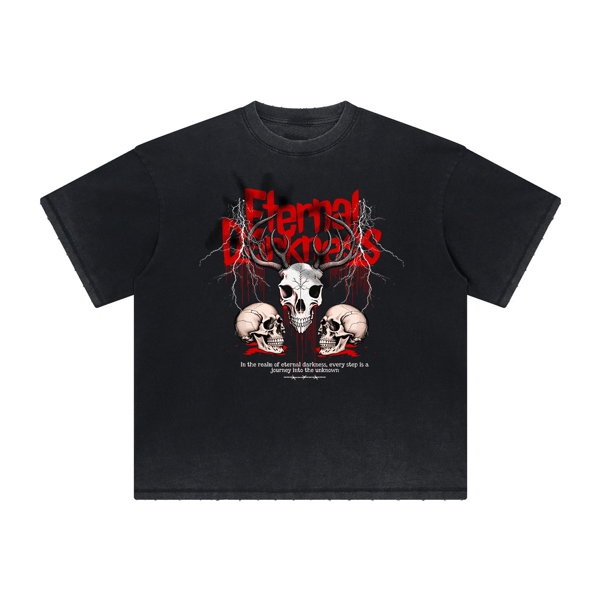 Thick Faded Gothic Graphic T Shirt