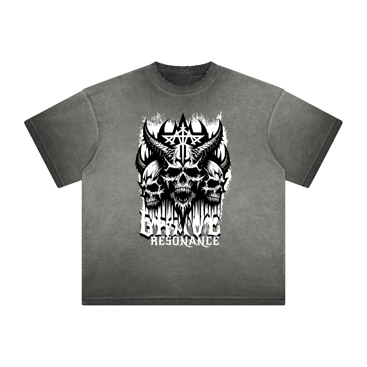 Vintage Frayed Gothic Pattern Tee