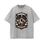 Stone Wash Gothic Pattern T Shirt
