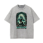 Stone Wash Gothic Pattern T Shirt