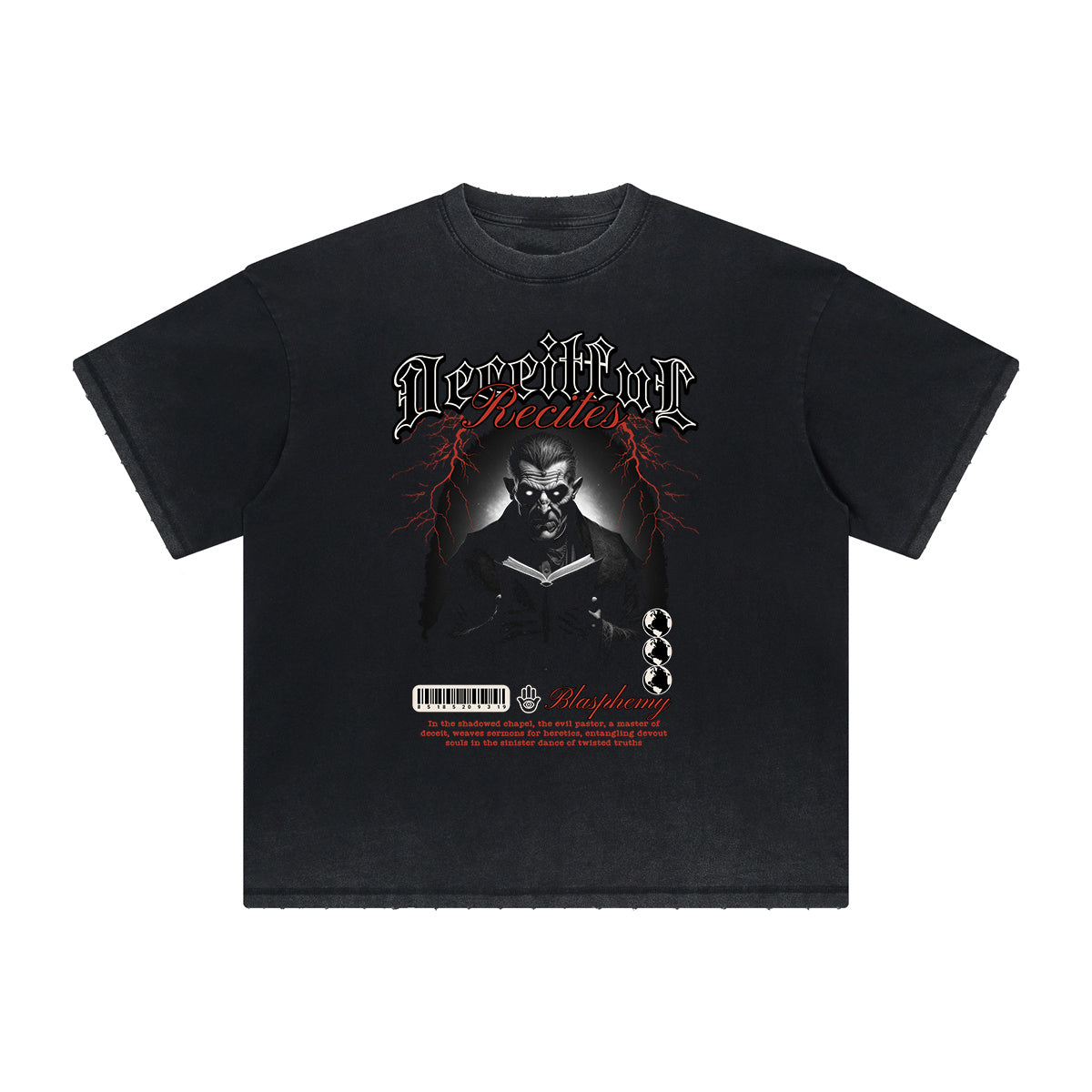 Thick Faded Gothic Graphic T Shirt