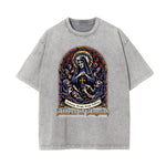 Stone Wash Gothic Pattern T Shirt